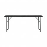 BLACK WOOD TOP DINING TABLE - DINING TABLES